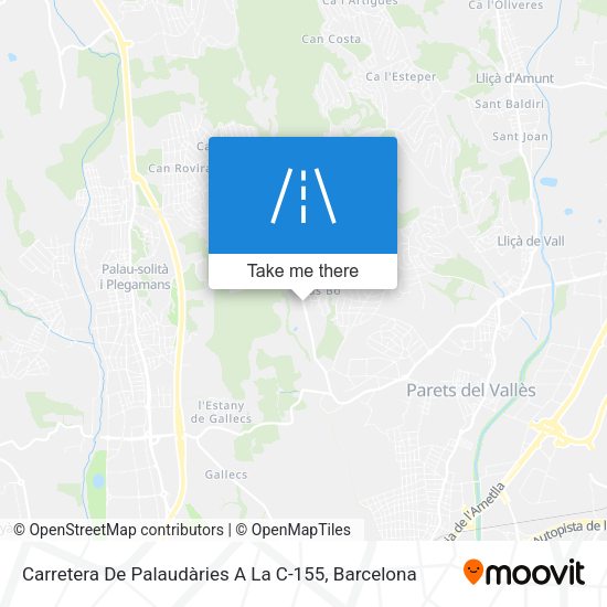 Carretera De Palaudàries A La C-155 map