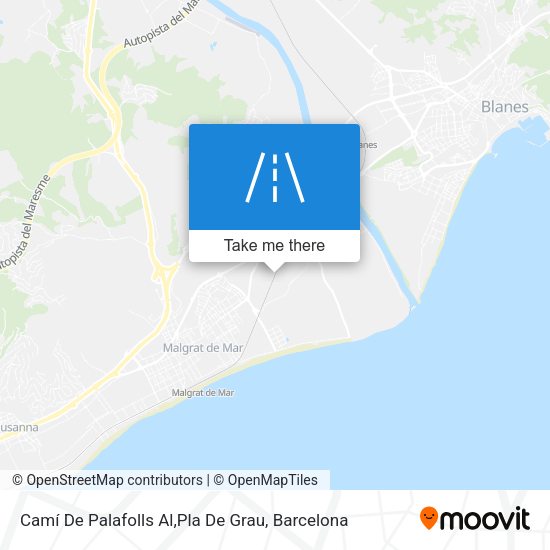 Camí De Palafolls Al,Pla De Grau map