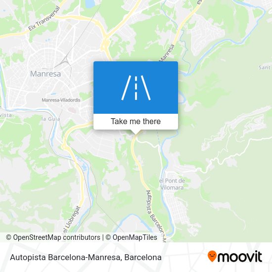 Autopista Barcelona-Manresa map