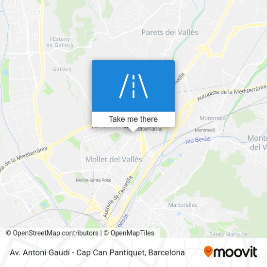 Av. Antoni Gaudí - Cap Can Pantiquet map