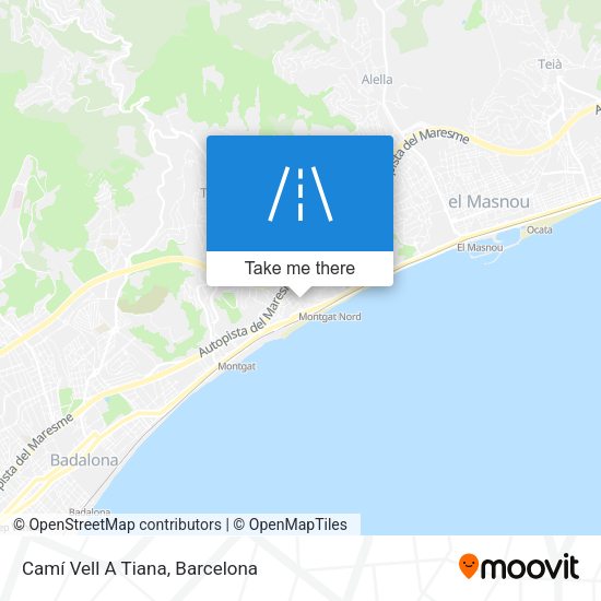 Camí Vell A Tiana map