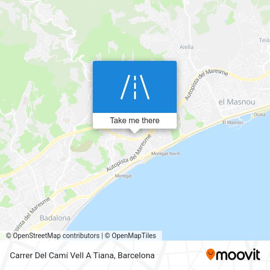 Carrer Del Camí Vell A Tiana map