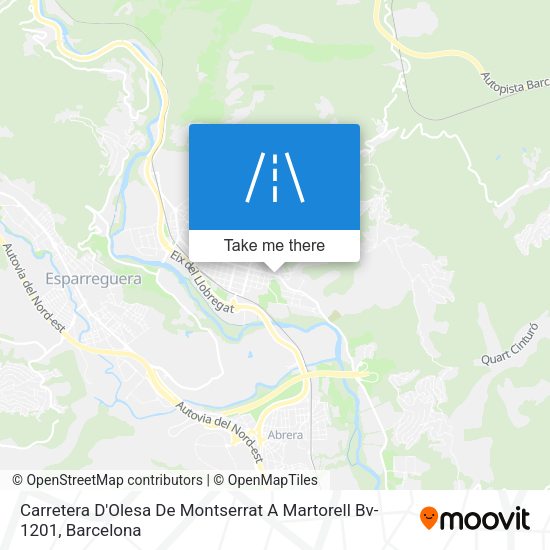 Carretera D'Olesa De Montserrat A Martorell Bv-1201 map