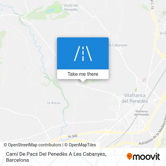 Camí De Pacs Del Penedès A Les Cabanyes map