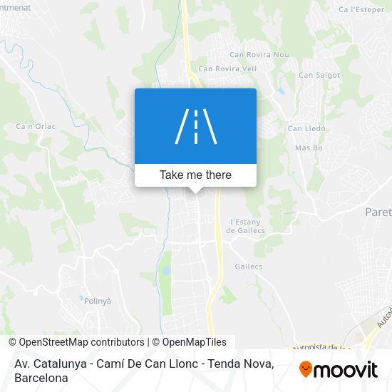 Av. Catalunya - Camí De Can Llonc - Tenda Nova map