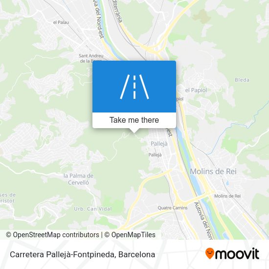 Carretera Pallejà-Fontpineda map