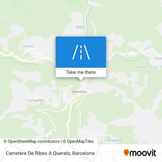 Carretera De Ribes A Querals map