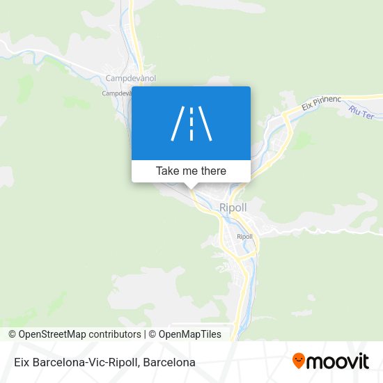 Eix Barcelona-Vic-Ripoll map