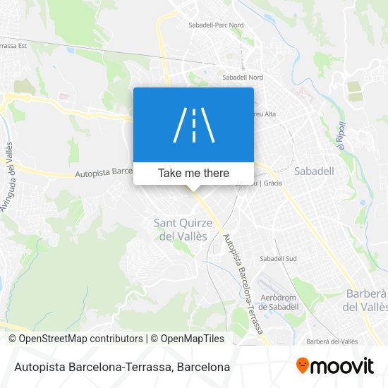 Autopista Barcelona-Terrassa map