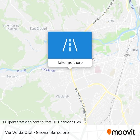 Via Verda Olot - Girona map