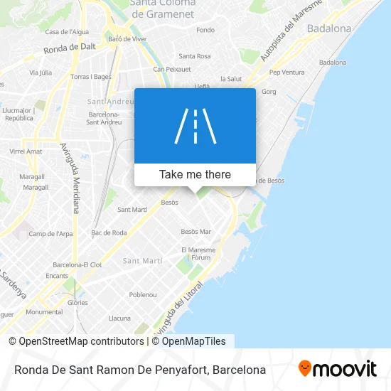 mapa Ronda De Sant Ramon De Penyafort