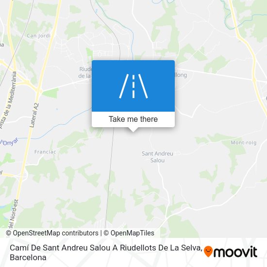 Camí De Sant Andreu Salou A Riudellots De La Selva map