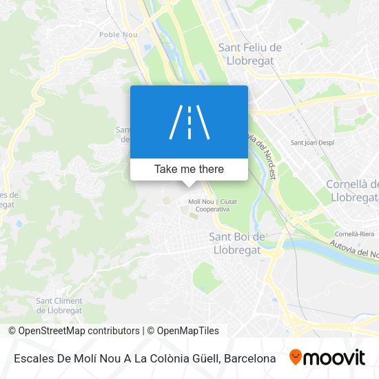 Escales De Molí Nou A La Colònia Güell map