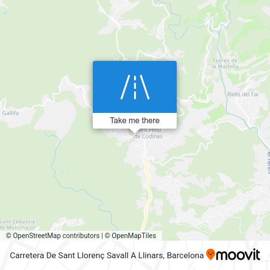 Carretera De Sant Llorenç Savall A Llinars map