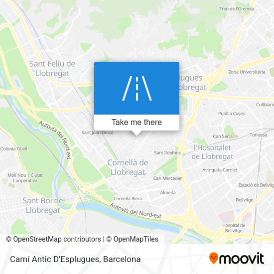 Camí Antic D'Esplugues map