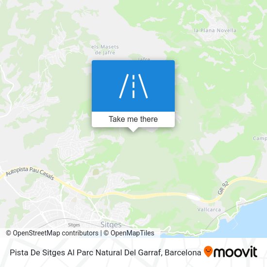 Pista De Sitges Al Parc Natural Del Garraf map
