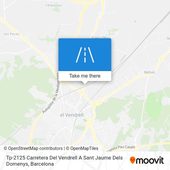 Tp-2125 Carretera Del Vendrell A Sant Jaume Dels Domenys map