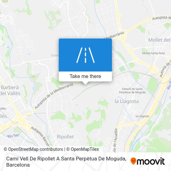 Camí Vell De Ripollet A Santa Perpètua De Moguda map