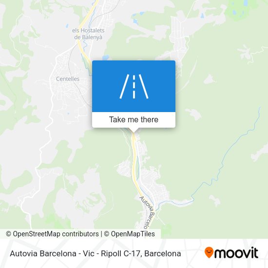 Autovia Barcelona - Vic - Ripoll C-17 map