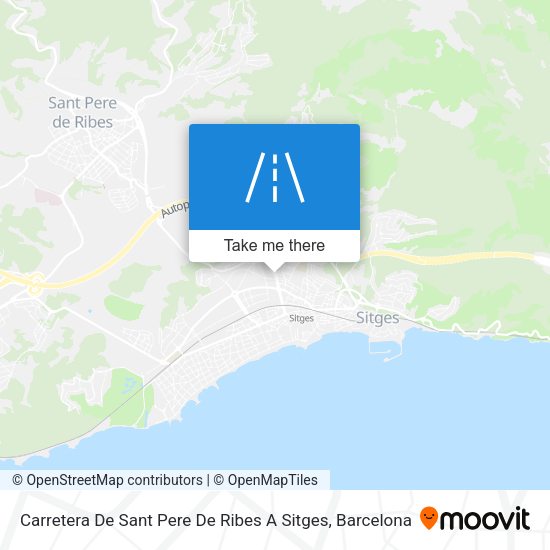 Carretera De Sant Pere De Ribes A Sitges map
