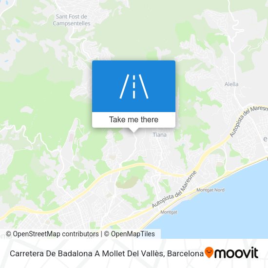Carretera De Badalona A Mollet Del Vallès map