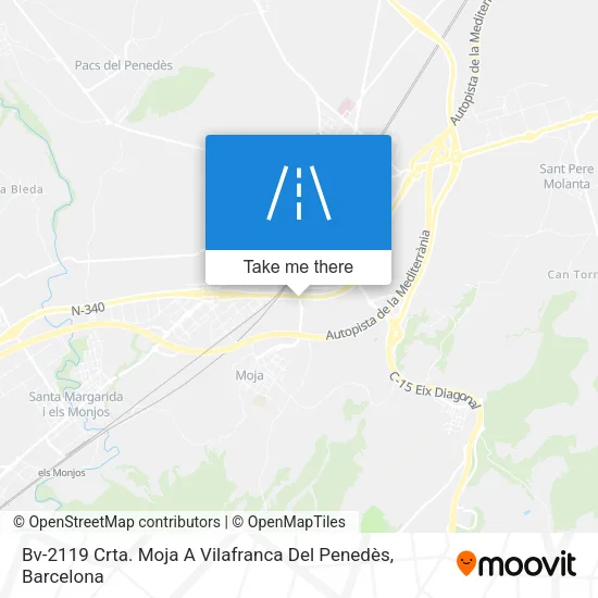 mapa Bv-2119 Crta. Moja A Vilafranca Del Penedès