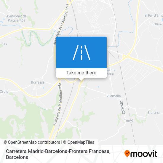Carretera Madrid-Barcelona-Frontera Francesa map