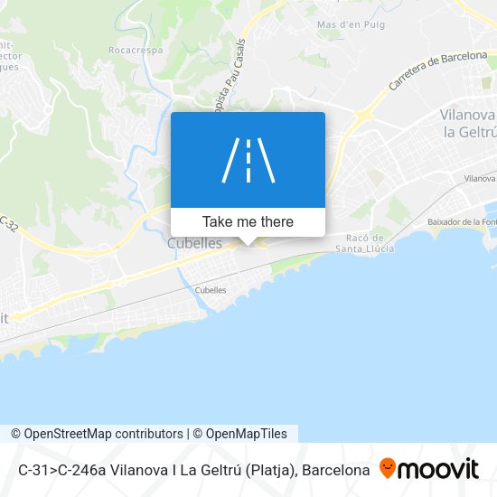 C-31>C-246a Vilanova I La Geltrú (Platja) map
