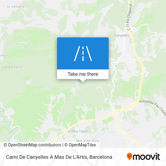 Camí De Canyelles A Mas De L'Artís map