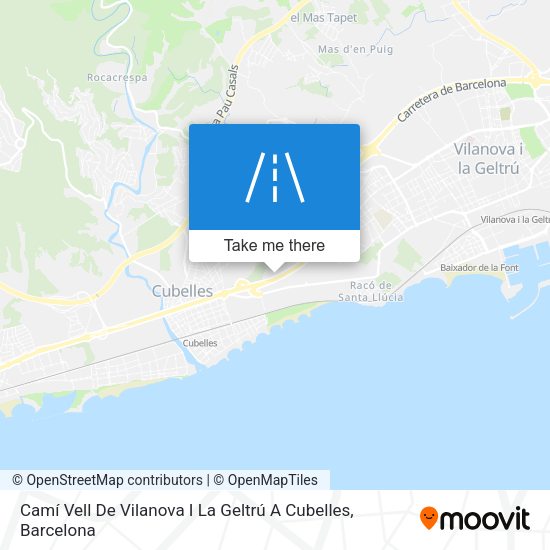Camí Vell De Vilanova I La Geltrú A Cubelles map