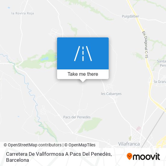 Carretera De Vallformosa A Pacs Del Penedès map