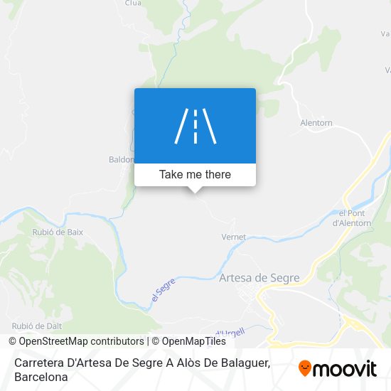 Carretera D'Artesa De Segre A Alòs De Balaguer map