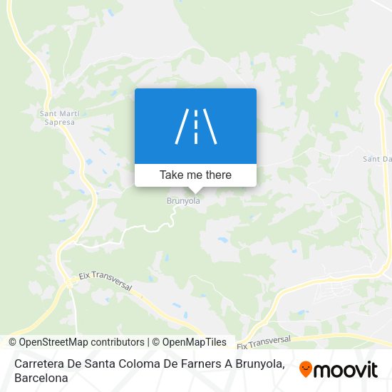 Carretera De Santa Coloma De Farners A Brunyola map