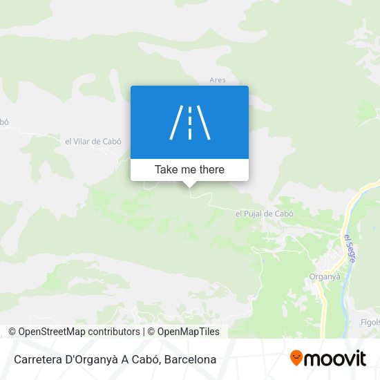 Carretera D'Organyà A Cabó map