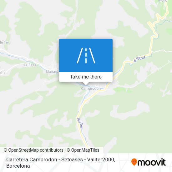 Carretera Camprodon - Setcases - Vallter2000 map