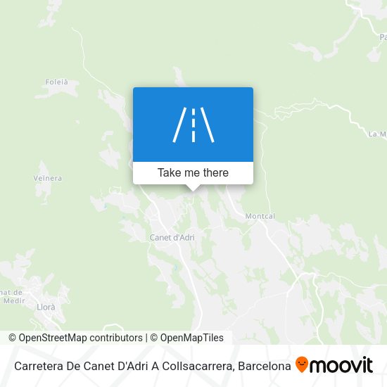 Carretera De Canet D'Adri A Collsacarrera map