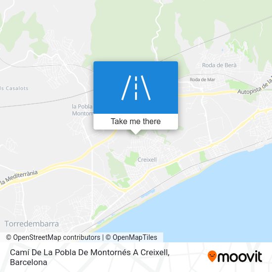 Camí De La Pobla De Montornés A Creixell map