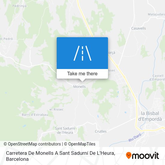 Carretera De Monells A Sant Sadurní De L'Heura map