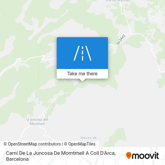Camí De La Juncosa De Momtmell A Coll D'Arca map