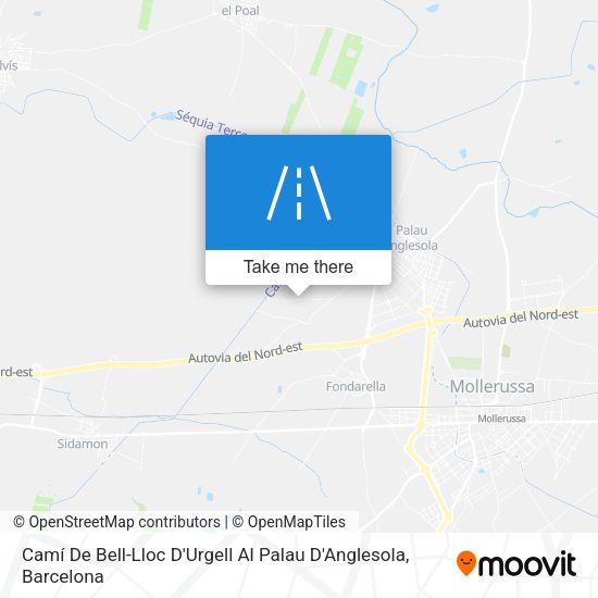 Camí De Bell-Lloc D'Urgell Al Palau D'Anglesola map