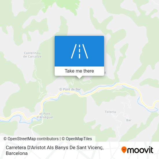 Carretera D'Aristot Als Banys De Sant Vicenç map