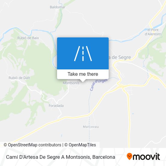 Camí D'Artesa De Segre A Montsonís map