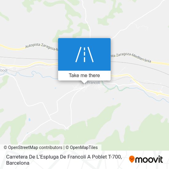Carretera De L'Espluga De Francolí A Poblet T-700 map