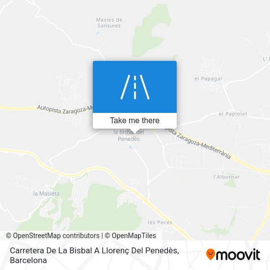 Carretera De La Bisbal A Llorenç Del Penedès map