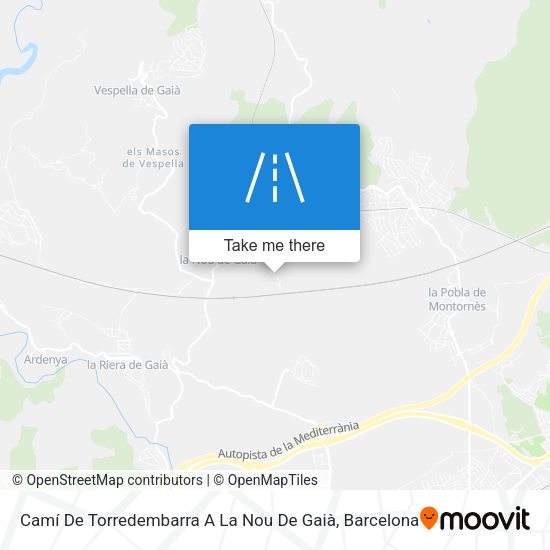 Camí De Torredembarra A La Nou De Gaià map