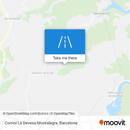 Corriol La Devesa-Montalegre map