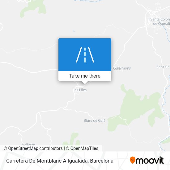 Carretera De Montblanc A Igualada map