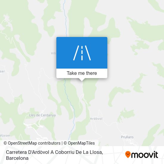 Carretera D'Ardòvol A Coborriu De La Llosa map