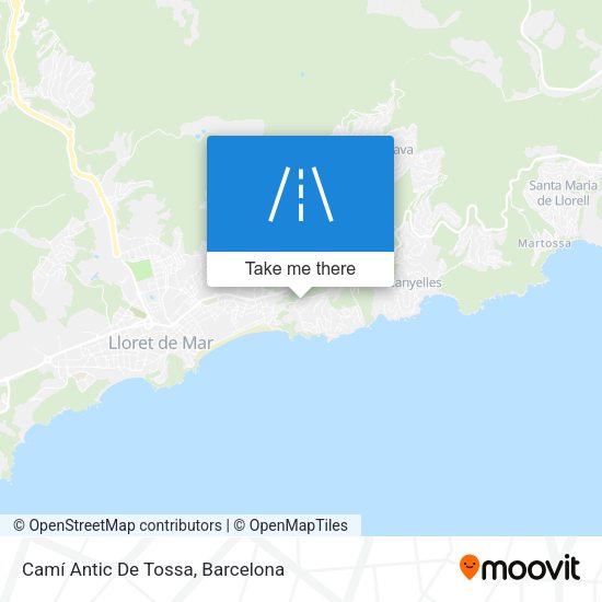 Camí Antic De Tossa map