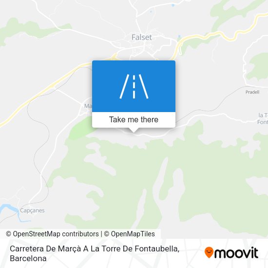 Carretera De Marçà A La Torre De Fontaubella map